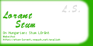 lorant stum business card