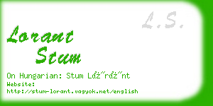 lorant stum business card